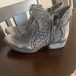Distressed booties